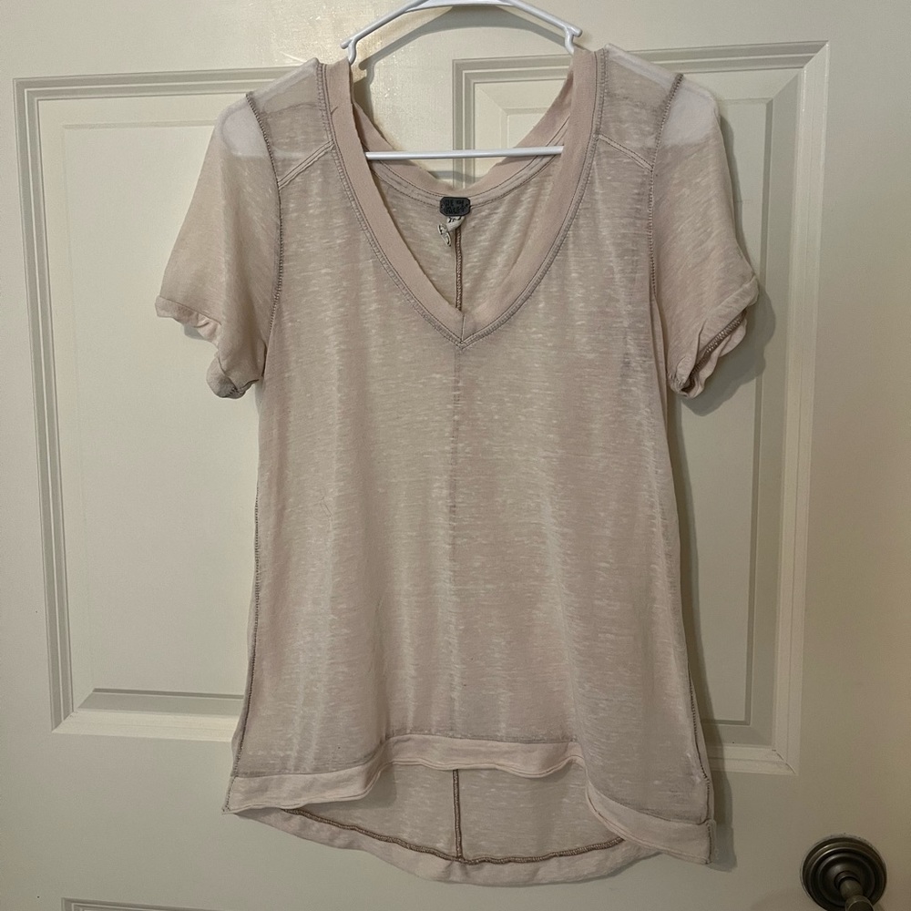 We The Free Sheer V-Neck Top